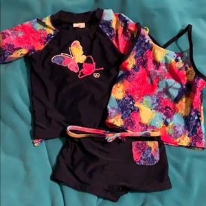 Girls 3 piece swimsuit size 4